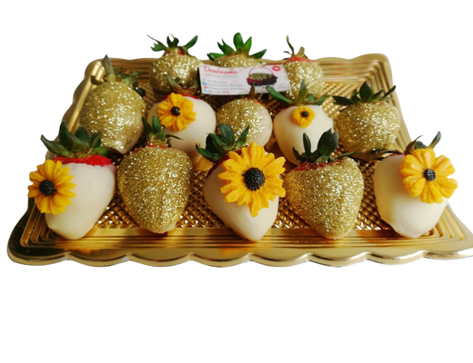 Arreglo frutal Fresas Girasoles devorame