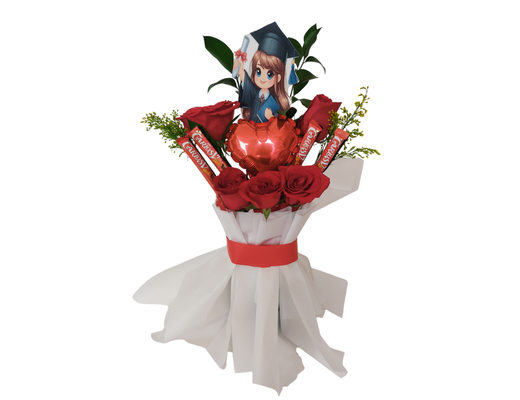 Arreglo frutal Ra-105 puedes pedir que se decore del mismo color del vestido de la Graduada devorame