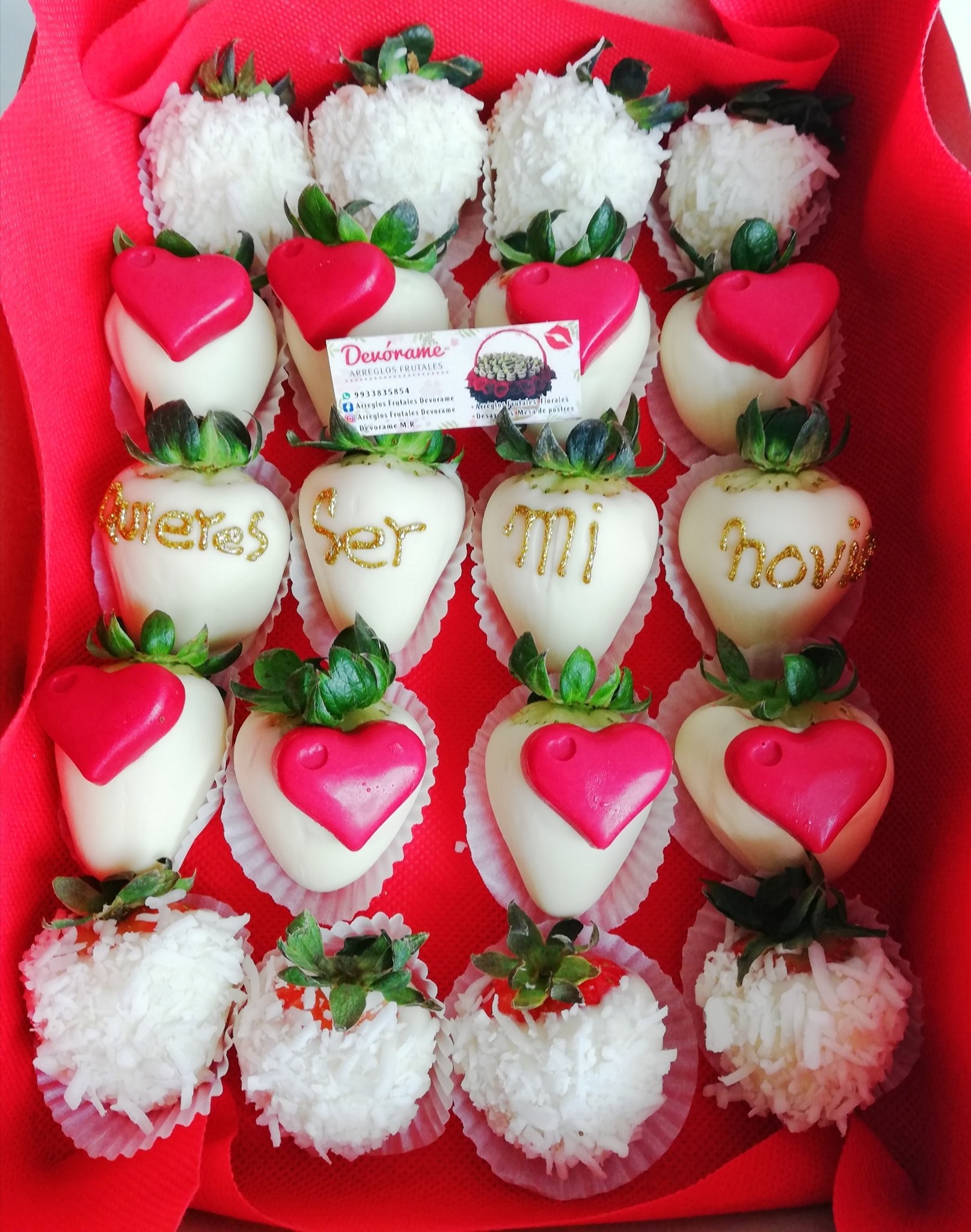 Arreglo frutal Fresas con chocolate devorame
