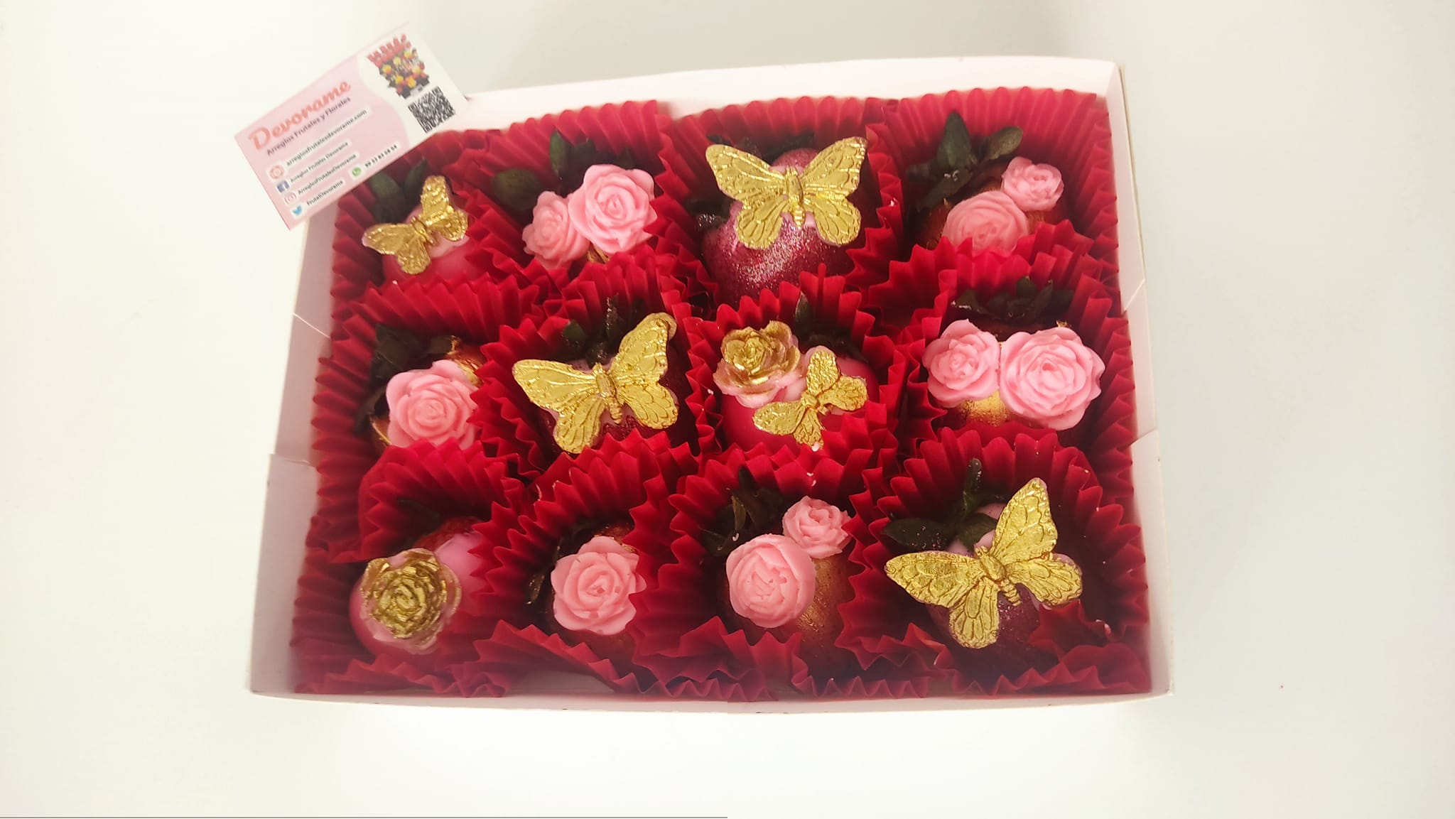 Arreglo frutal Fresas con chocolate devorame