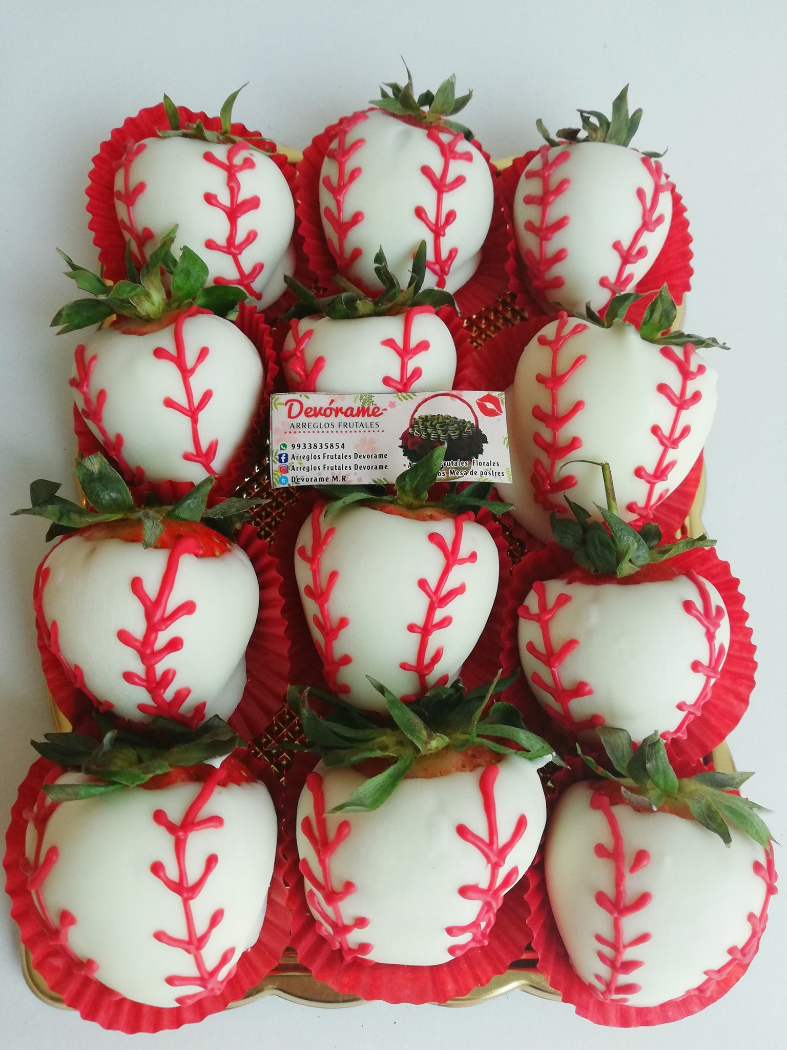 Arreglo frutal Fresa con chocolate Beisboleras devorame