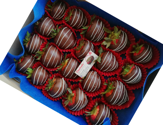 Arreglo frutal Fresas con chocolate devorame