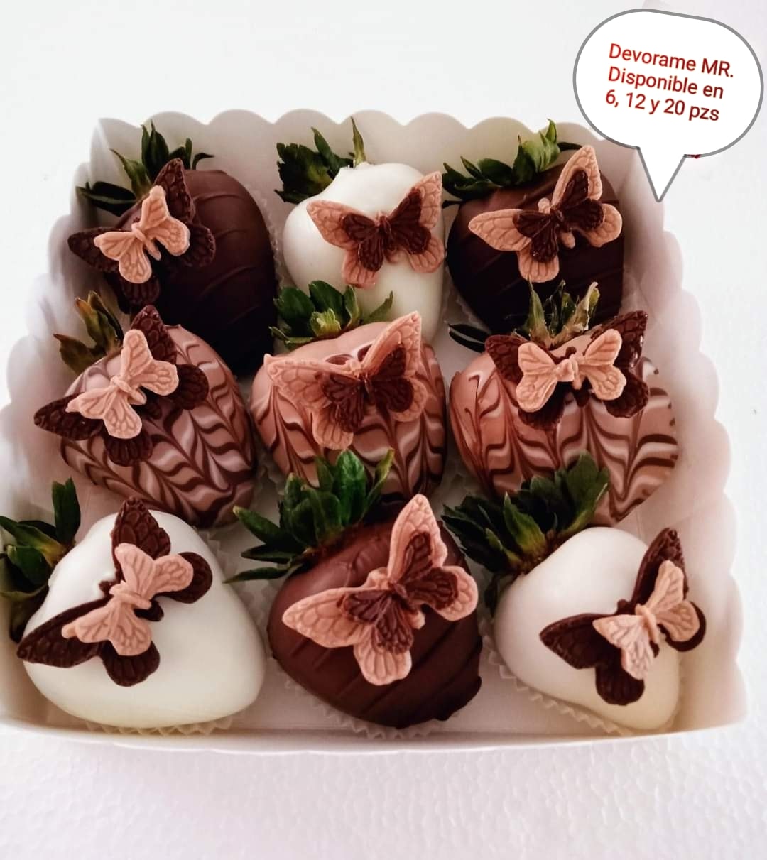 Arreglo frutal Fresas Mariposas devorame