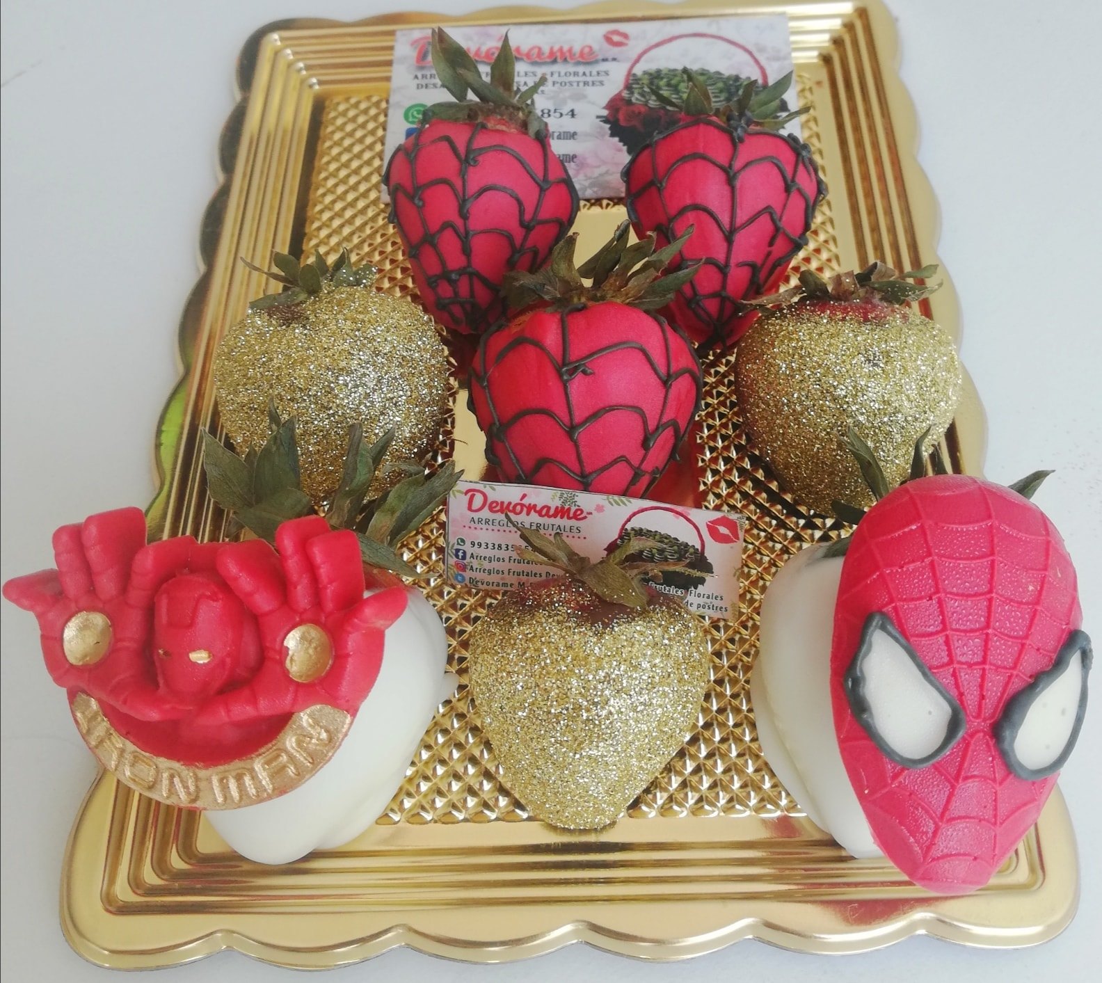 Arreglo frutal Fresas SpiderMan devorame