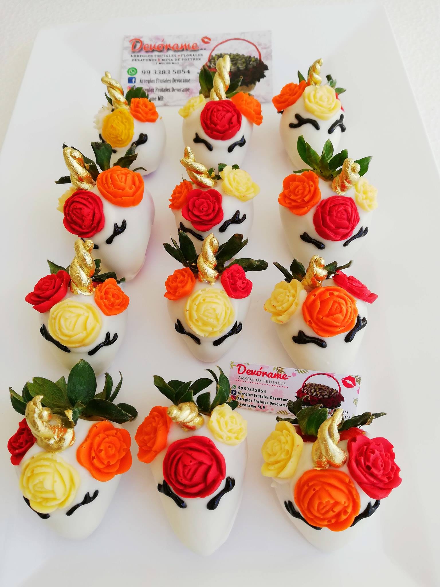 Arreglo frutal Fresas Unicornio devorame