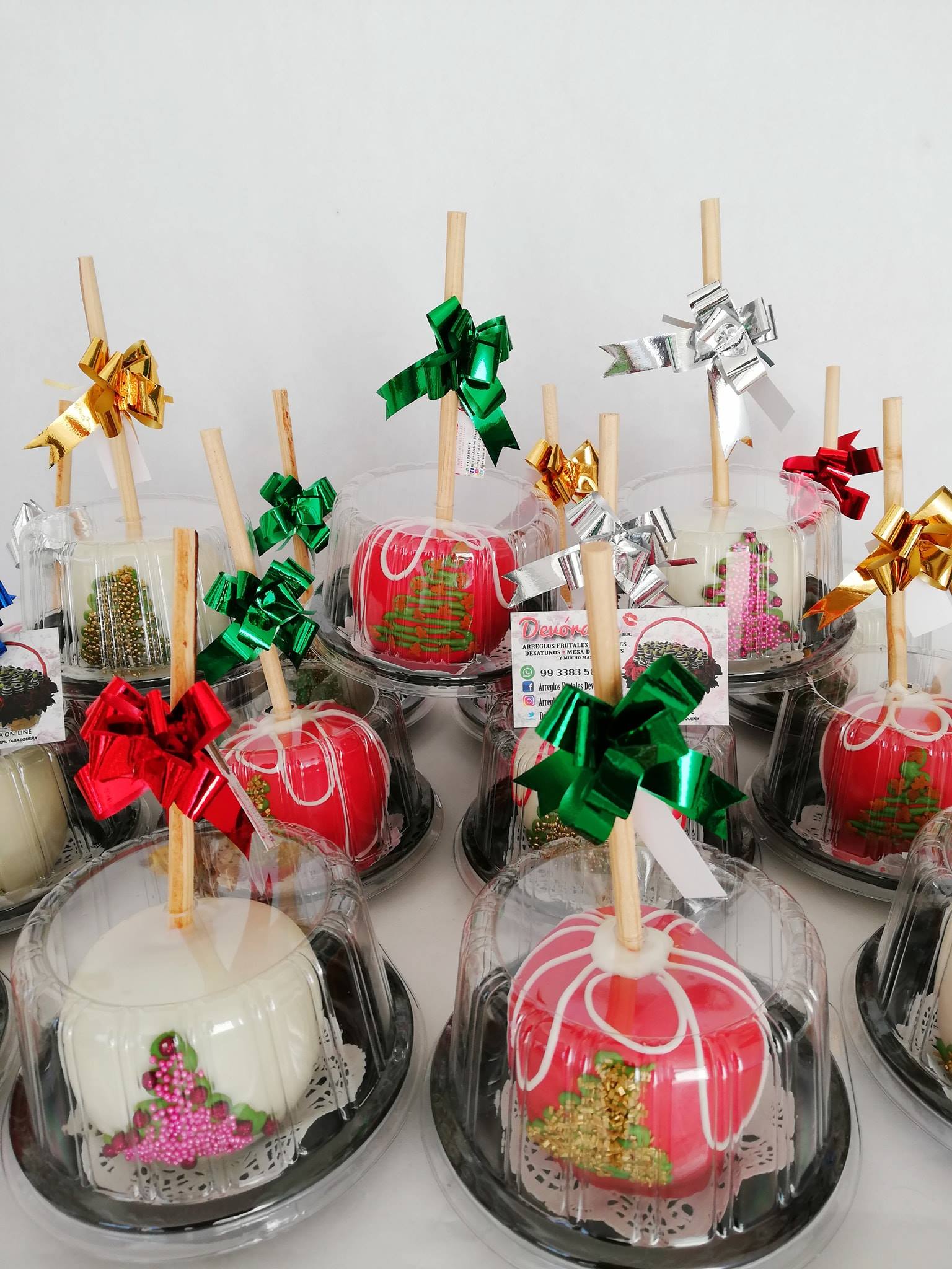 Arreglo frutal Manzanas navideñas: 5 pzs devorame